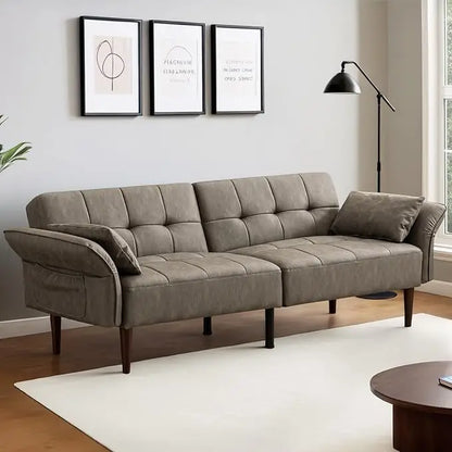 Convertible Sleeper Sofa with Pillows