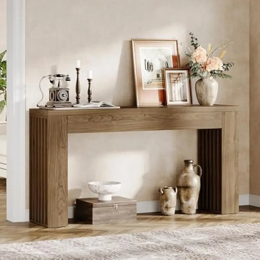 Farmhouse Entryway Table with Vertical Legs