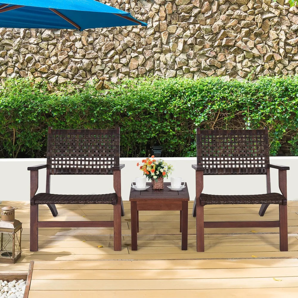 3-Piece Outdoor Patio Furniture Set with Coffee Table