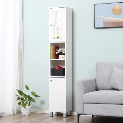 70.75" Tall, Storage Cabinet with Mirror for Bathroom or Living Room