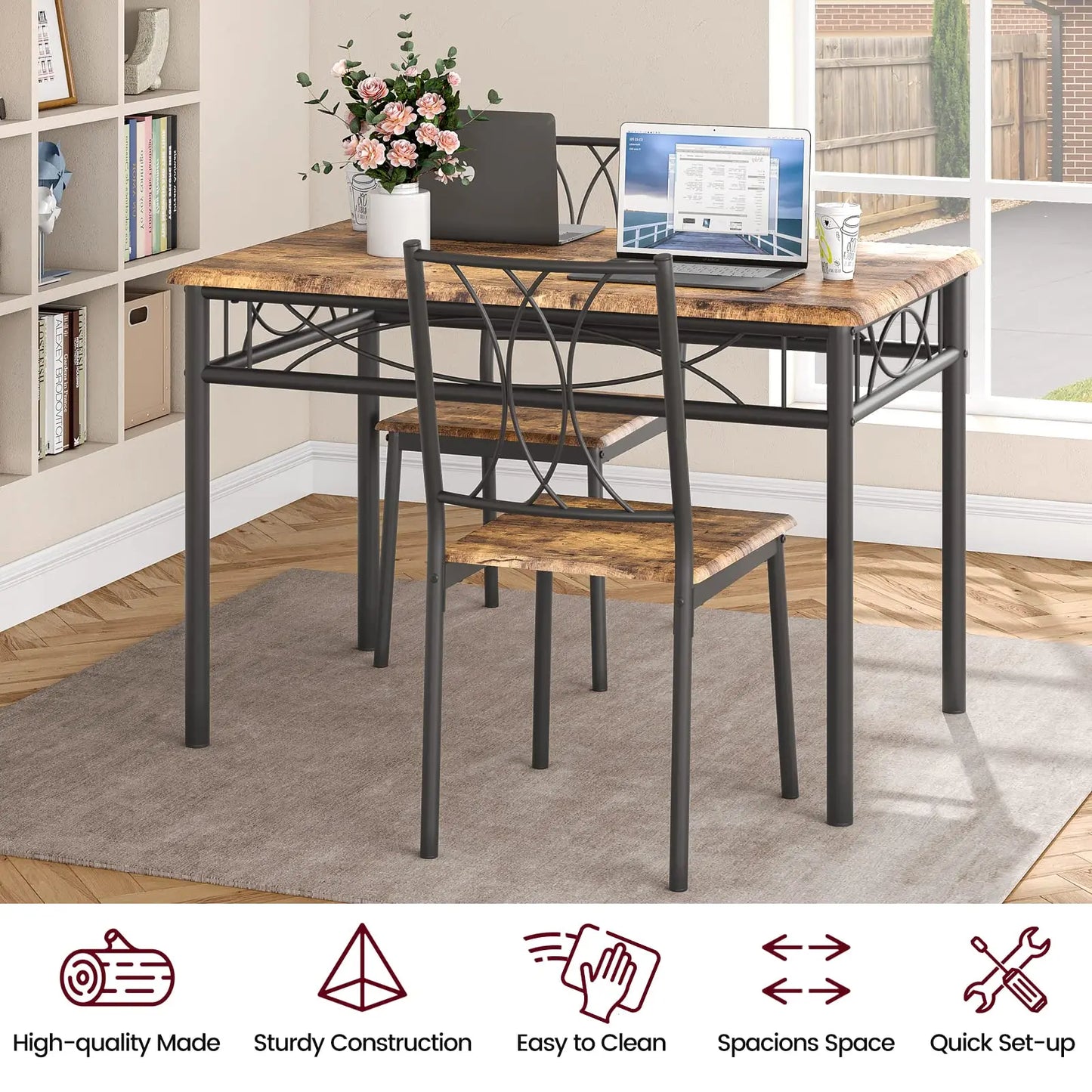 5 Piece Kitchen Table Set with Chairs