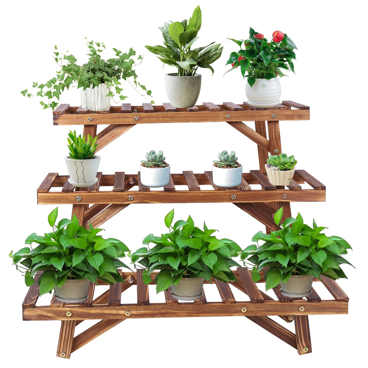 Wooden Plant Stand for Indoor, Patio or Garden