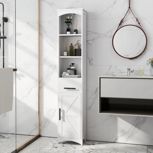 66.9" Tall, Farmhouse Storage Cabinet for Bathroom