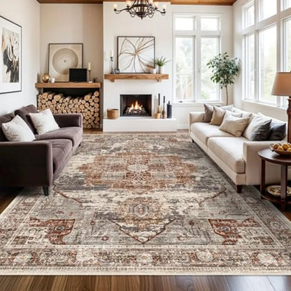 Large 9x12 Vintage-Style Area Rug