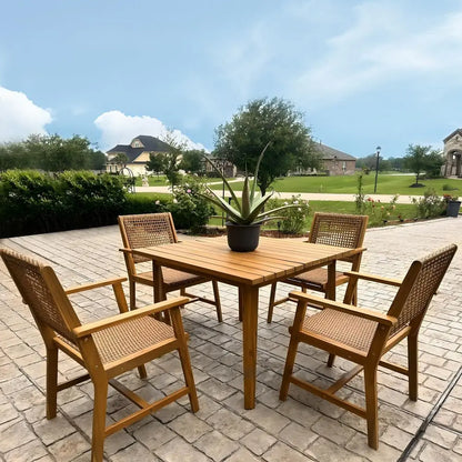 Set of 2 Outdoor Acacia Wood Chairs
