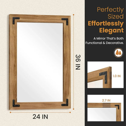 36"x24" Farmhouse Vanity Mirror for Bathroom