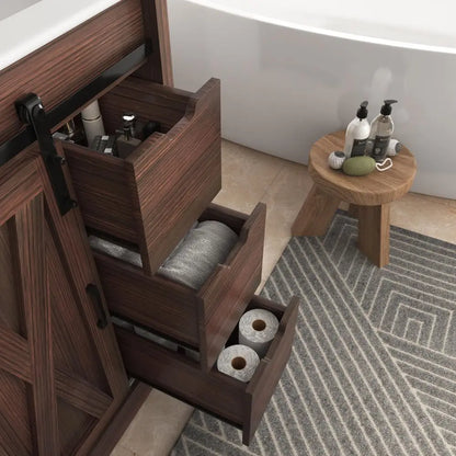 Farmhouse Bathroom Vanity with Sink, Faucet & Mirror