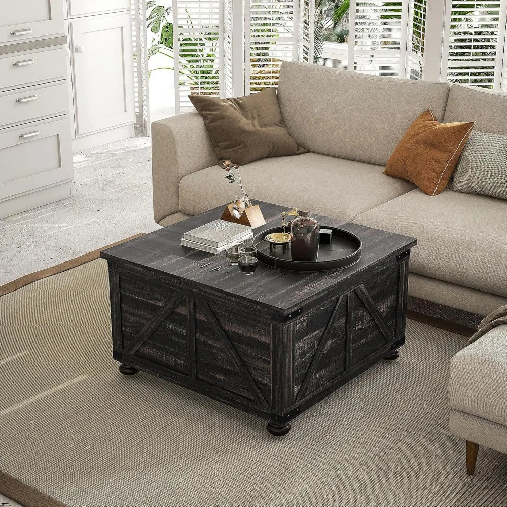 Farmhouse Coffee Table with Hidden Storage