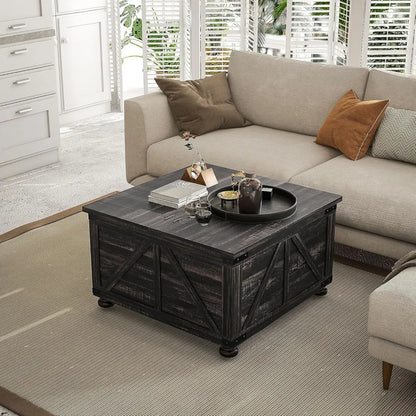 Farmhouse Coffee Table with Hidden Storage