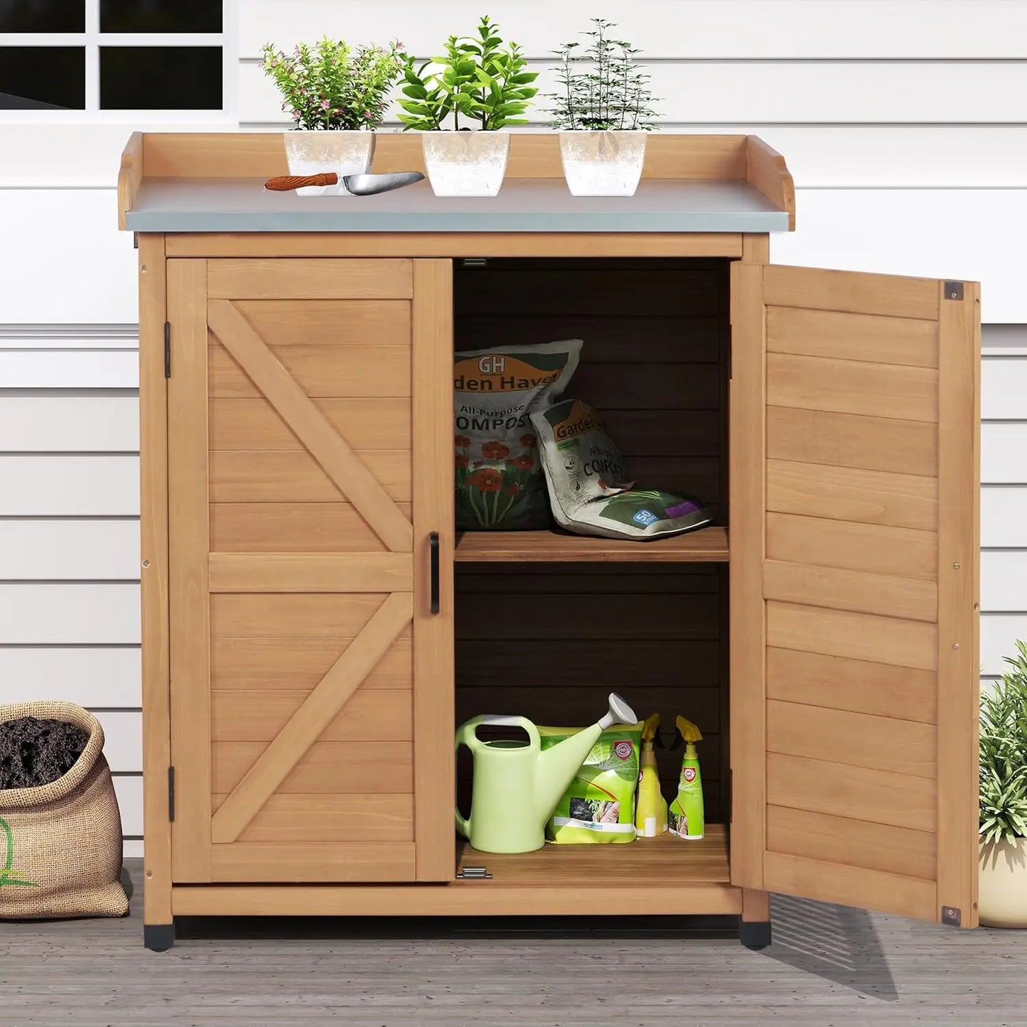 Outdoor Storage Cabinet & Potting Bench