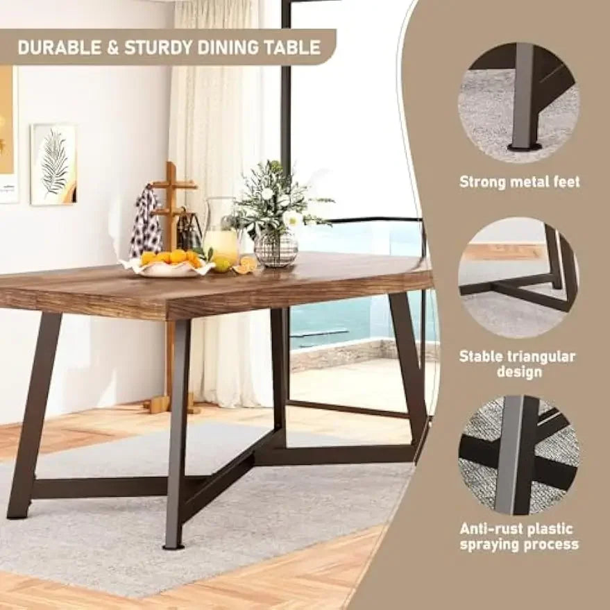 Solid Wood Dining Table seats 6