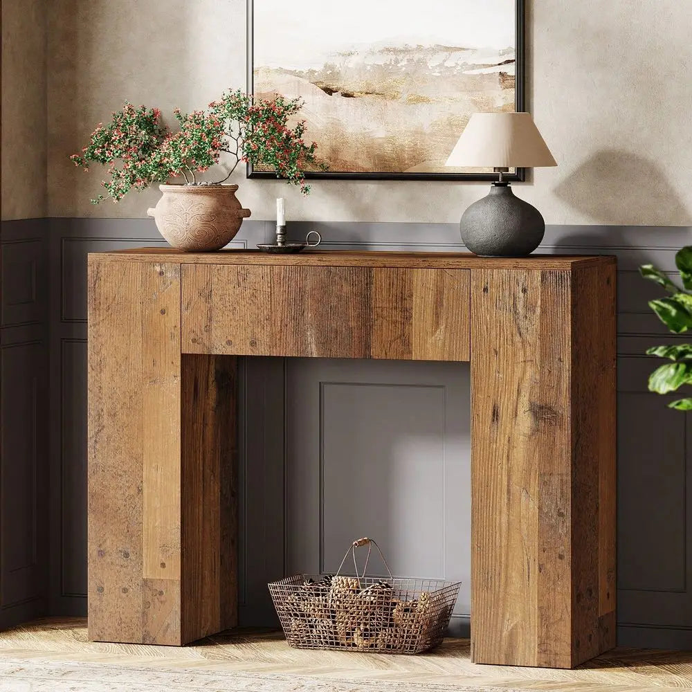 Farmhouse Wooden Entryway Table