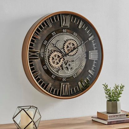 24" Industrial Farmhouse, Gear Wall Clock