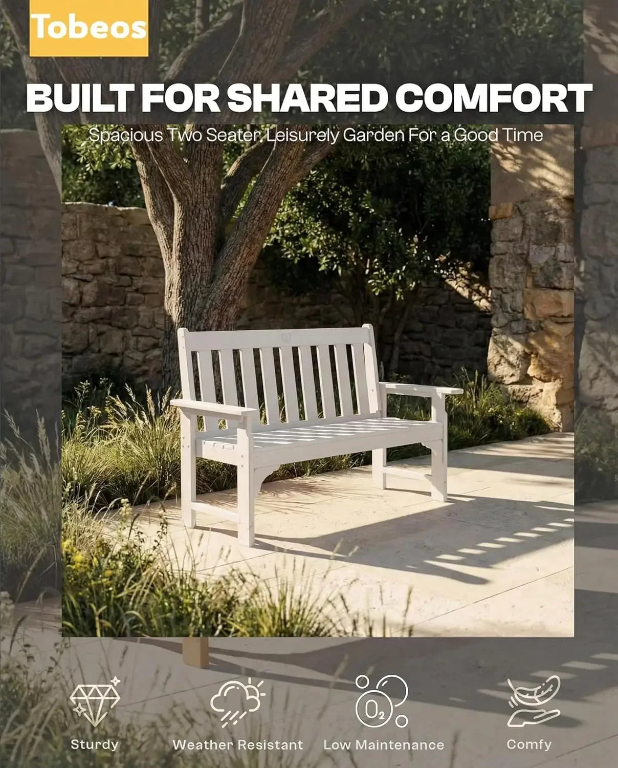 Outdoor Garden Bench Backrest & Armrests