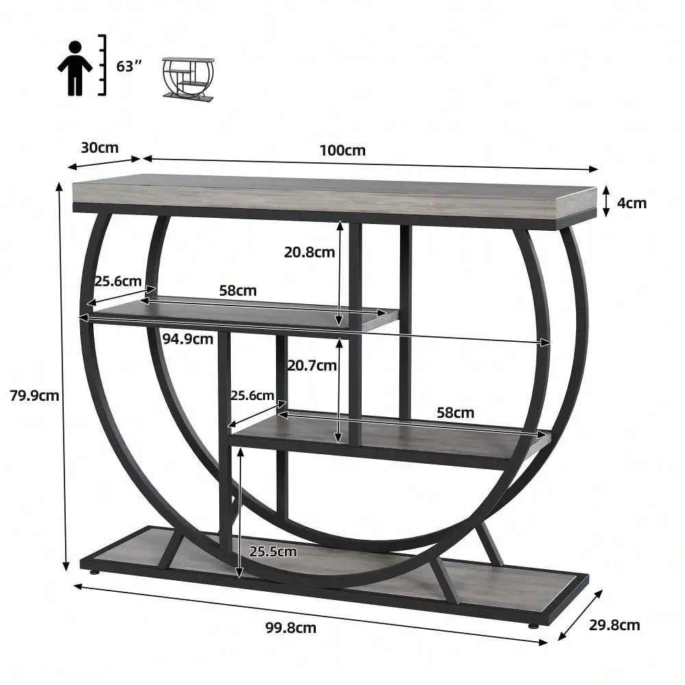 Farmhouse Industrial Console Table