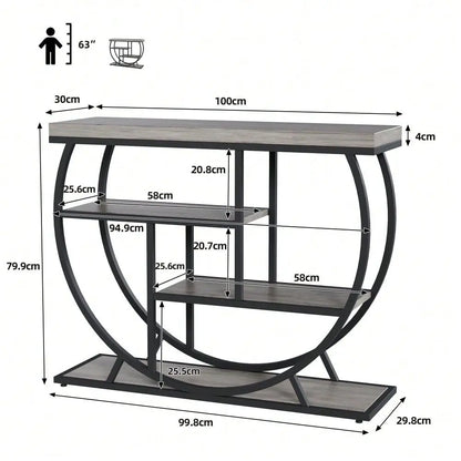 Farmhouse Industrial Console Table