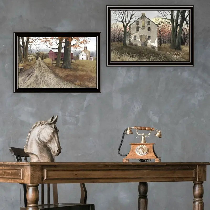 2-Piece Set - The Old Mill & A Road Home, Ready to Hang