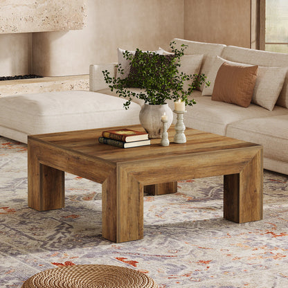 Rustic Farmhouse Coffee Table with Sturdy Wooden Legs