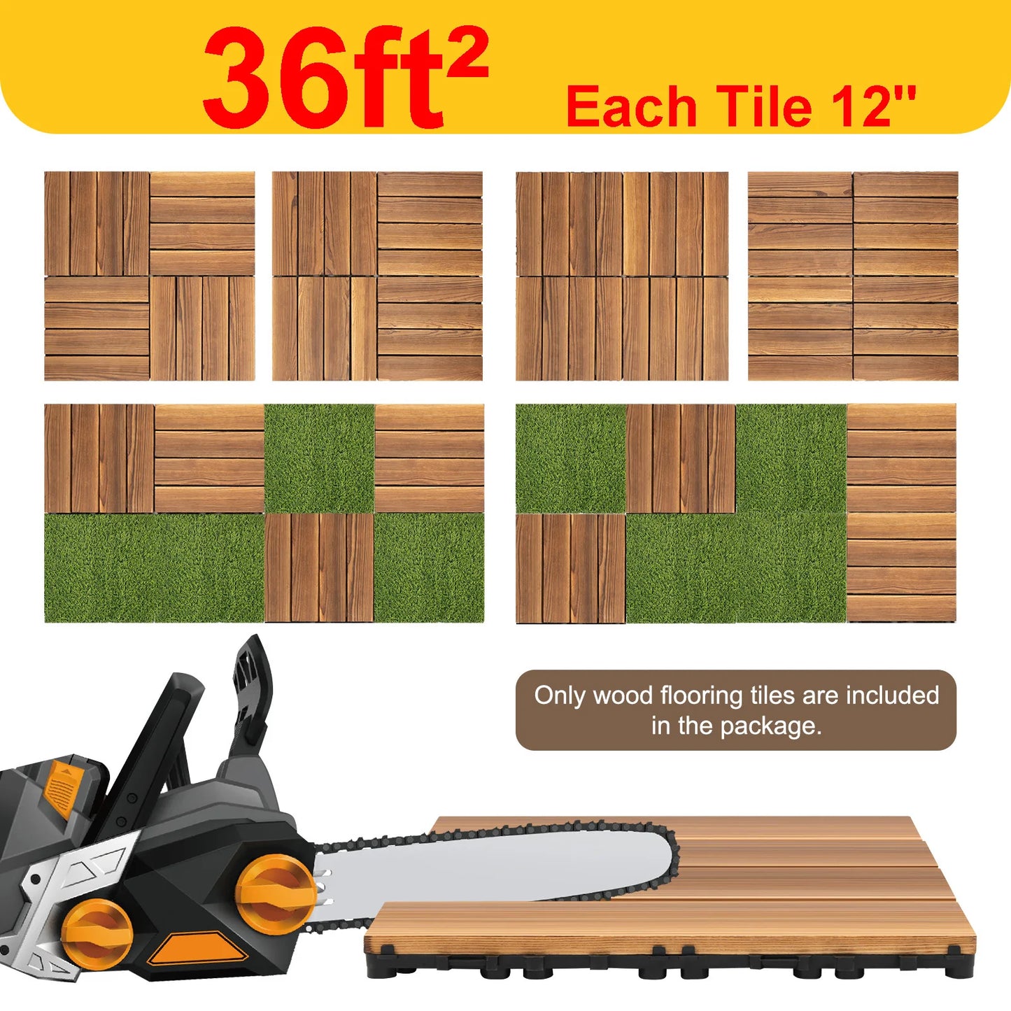 Outdoor Hardwood Interlock Flooring Tiles for Patio & Balcony