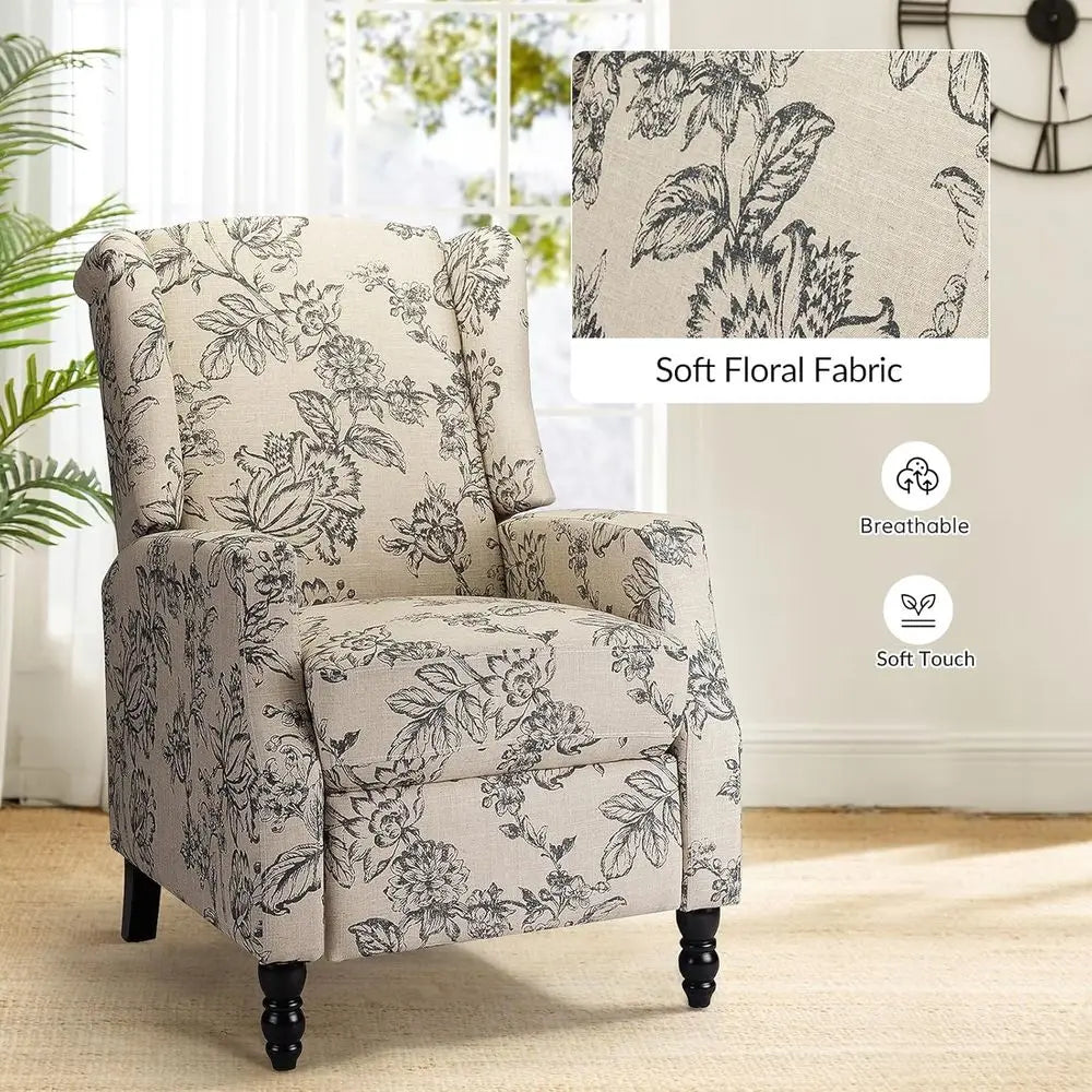 Recliner Armchair with Solid Wood Legs