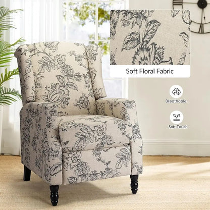 Recliner Armchair with Solid Wood Legs
