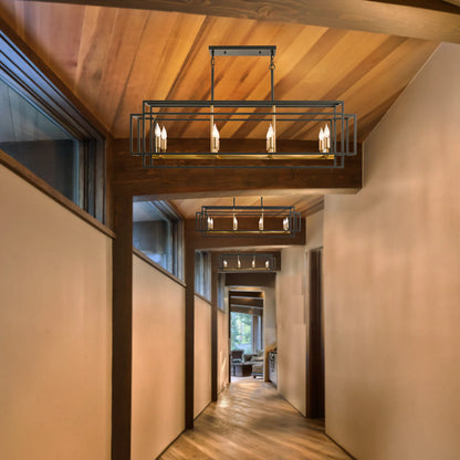 Industrial Farmhouse Chandelier for Dining Room or Kitchen Island