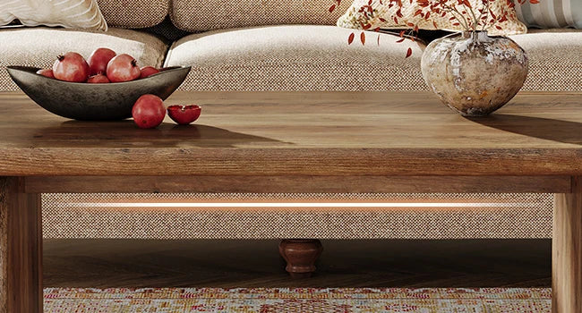 Farmhouse Coffee Table with Sturdy Base