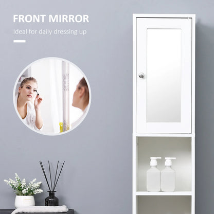 70.75" Tall, Storage Cabinet with Mirror for Bathroom or Living Room