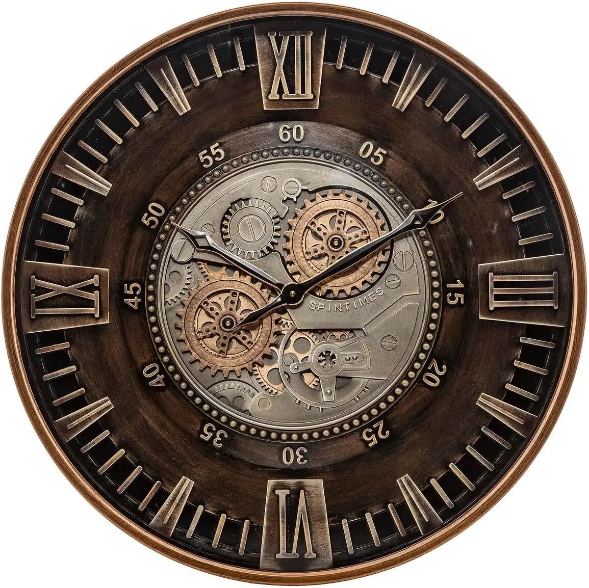 24" Industrial Farmhouse, Gear Wall Clock