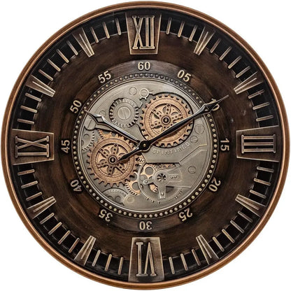 24" Industrial Farmhouse, Gear Wall Clock