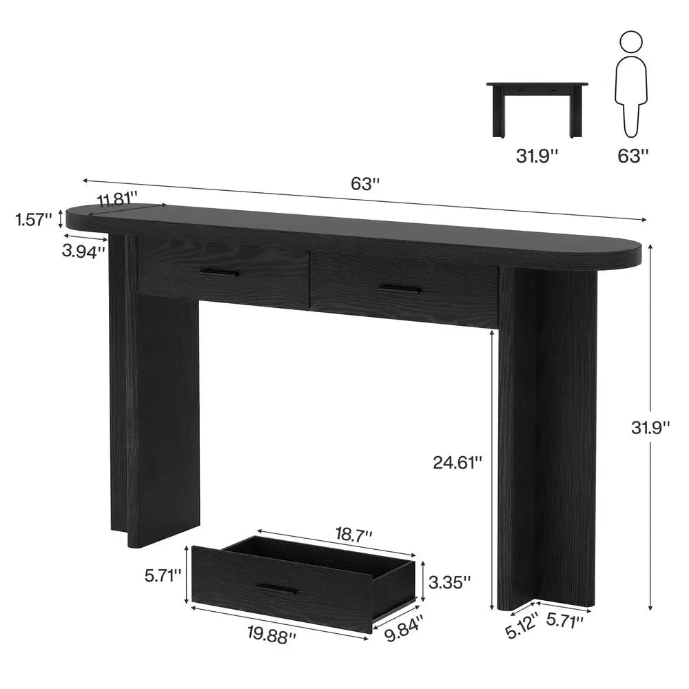 Farmhouse Console Table with 2 Drawers