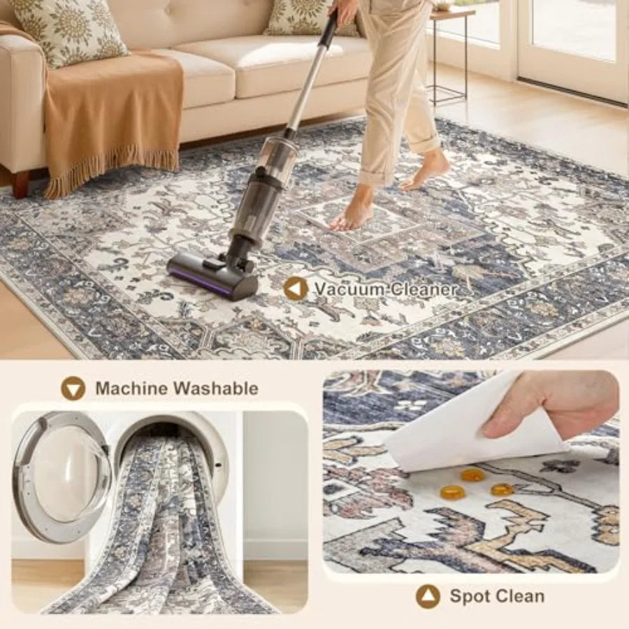 8' x 10' Non-Slip Vintage Area Rug
