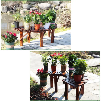 Wrap Around Wooden Tree Bench for Gardens, Patios & Backyard