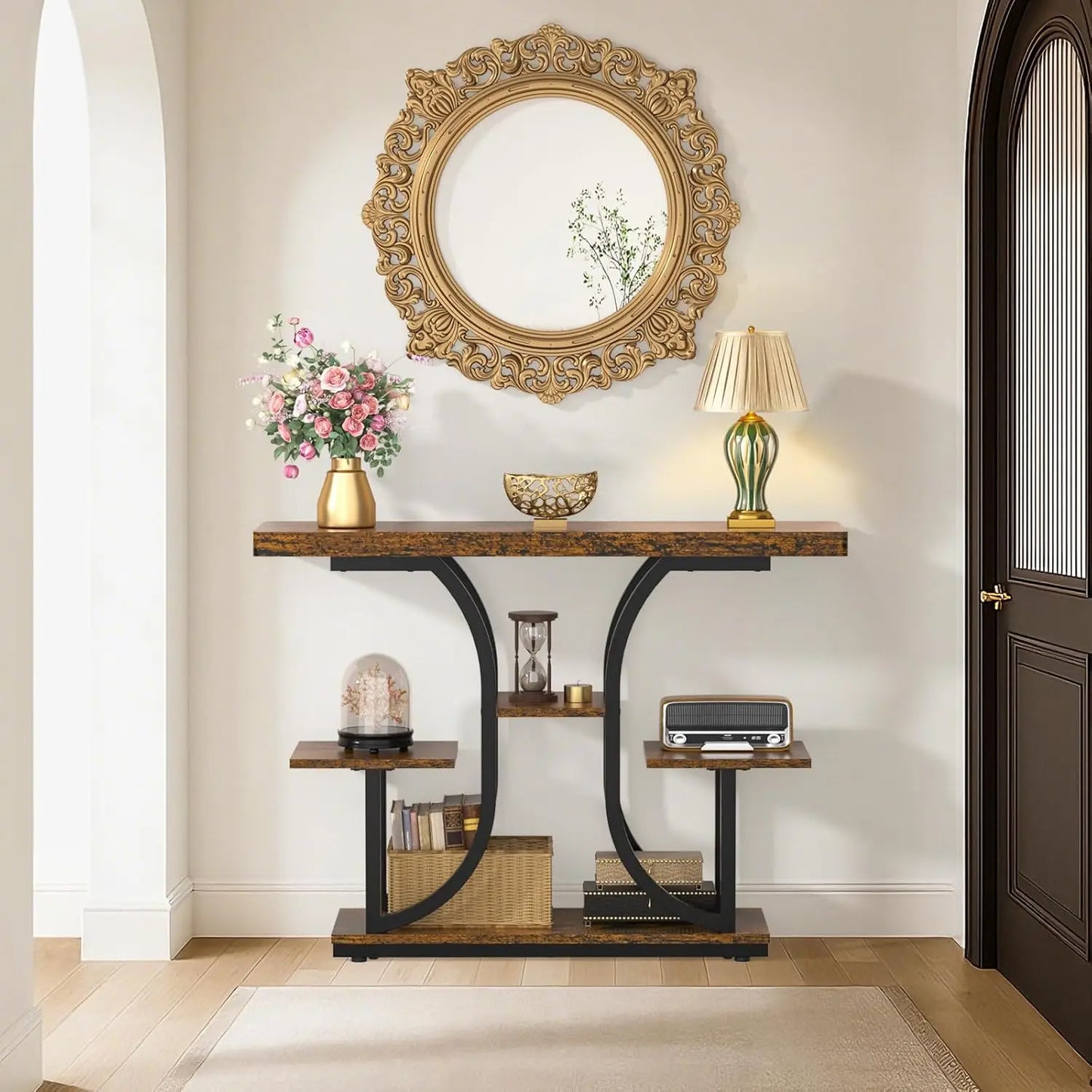 Farmhouse Industrial, Console Table for Hallway, Entryway or Foyer