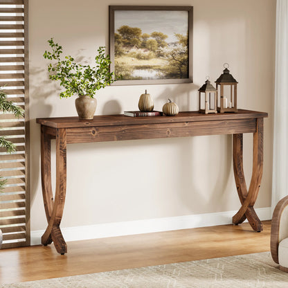 Solid Wood Farmhouse Console Table